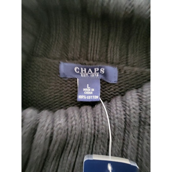 Chaps Turtleneck Sweater Womens L Southwestern Aztec Thick Cotton New - Picture 4 of 13